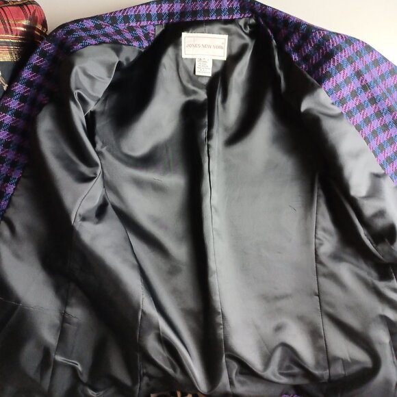 Vintage 80s Jones New York Plaid Check Blazer, Size 4/Small - Picture 8 of 8